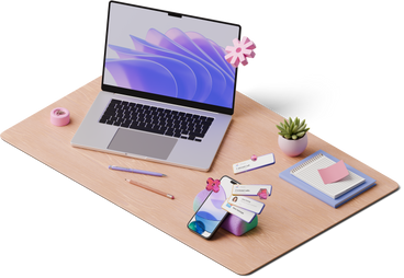 3d-hygge-isometric-view-of-desk-with-laptop-and-smartphone-with-new-messages